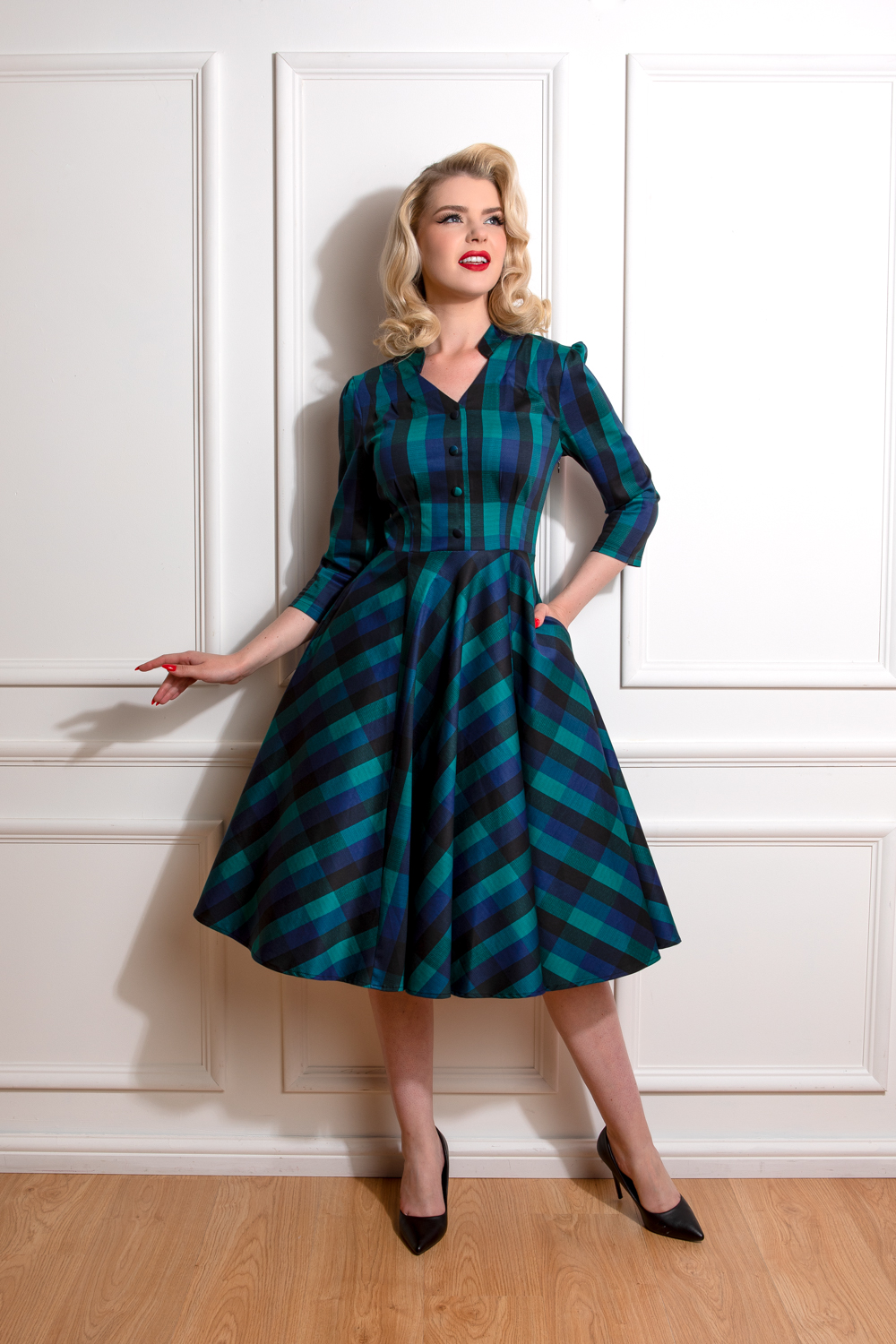 Chevron Velvet Swing Dress